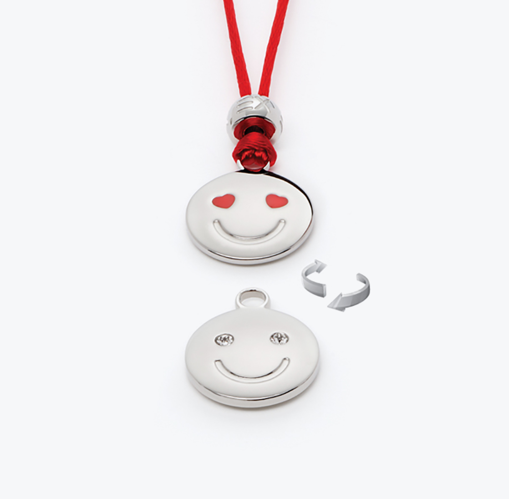 Dvostrani privezak smajli sa vrpcom