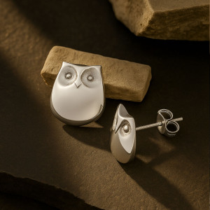 Minđuše sa magnetima u obliku sove