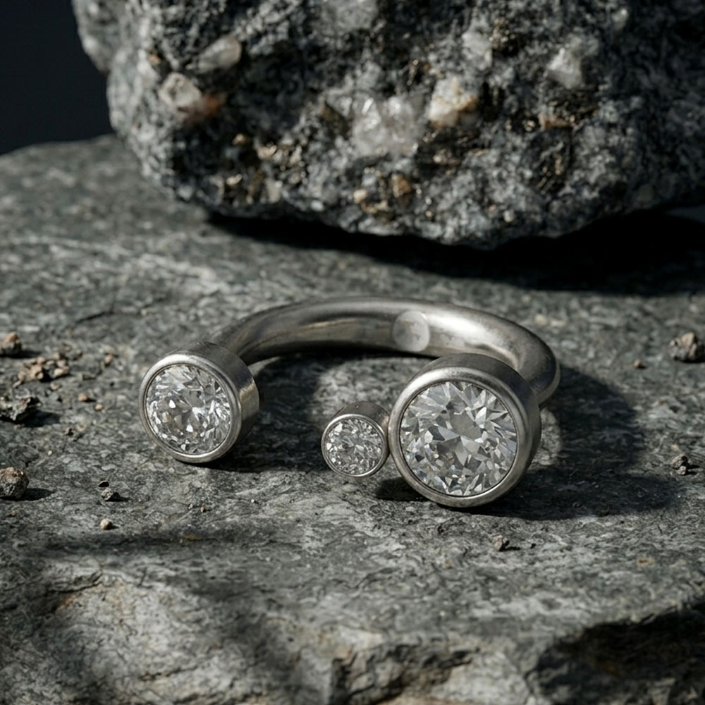 Otvoren prsten sa Swarovski kristalima 17