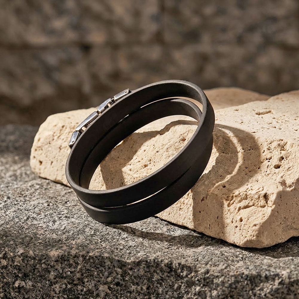 Dečija crna dupla narukvica