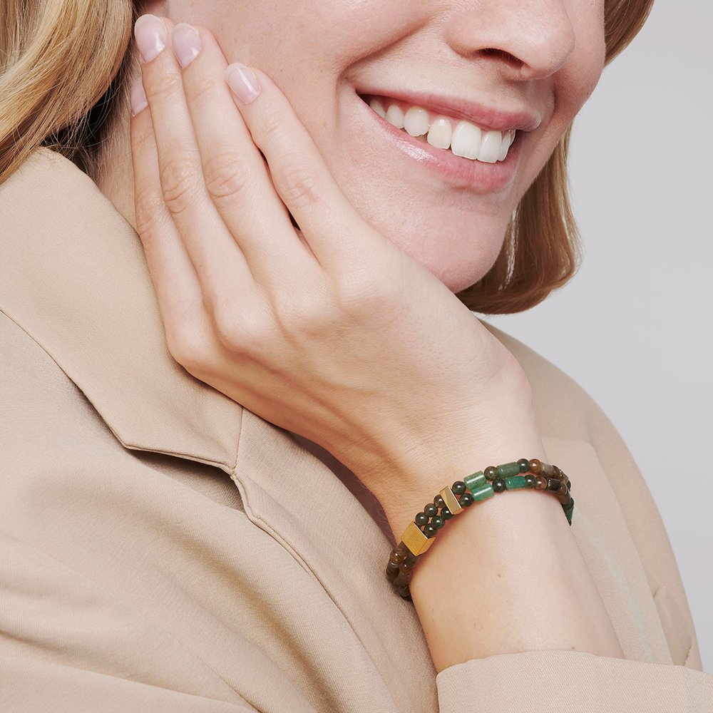 Narukvica sa magnetima, aventurinom i smeđim ahatom  L