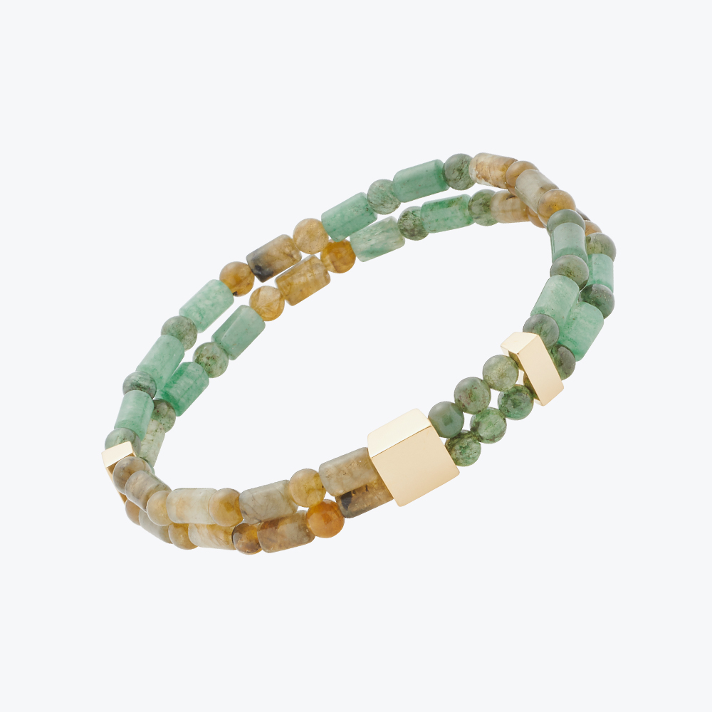 Narukvica sa magnetima, aventurinom i smeđim ahatom  M