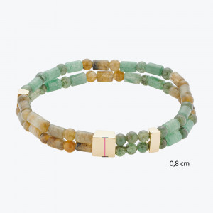 Narukvica sa magnetima, aventurinom i smeđim ahatom  M