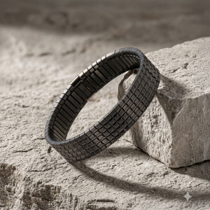 Crna flexi narukvica sa izvanrednim uzorkom L