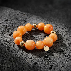 Ženska narukvica od narandžastih perli L-XL