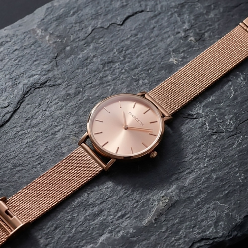 Ručni sat sa magnetima SOLID roze zlatne boje