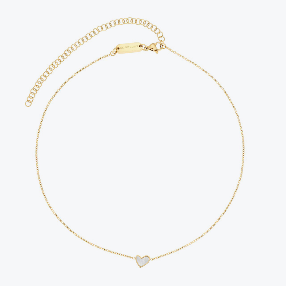 Ogrlica u boji zlata sa sedefnim srcem S-XL