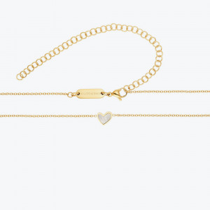 Ogrlica u boji zlata sa sedefnim srcem S-XL