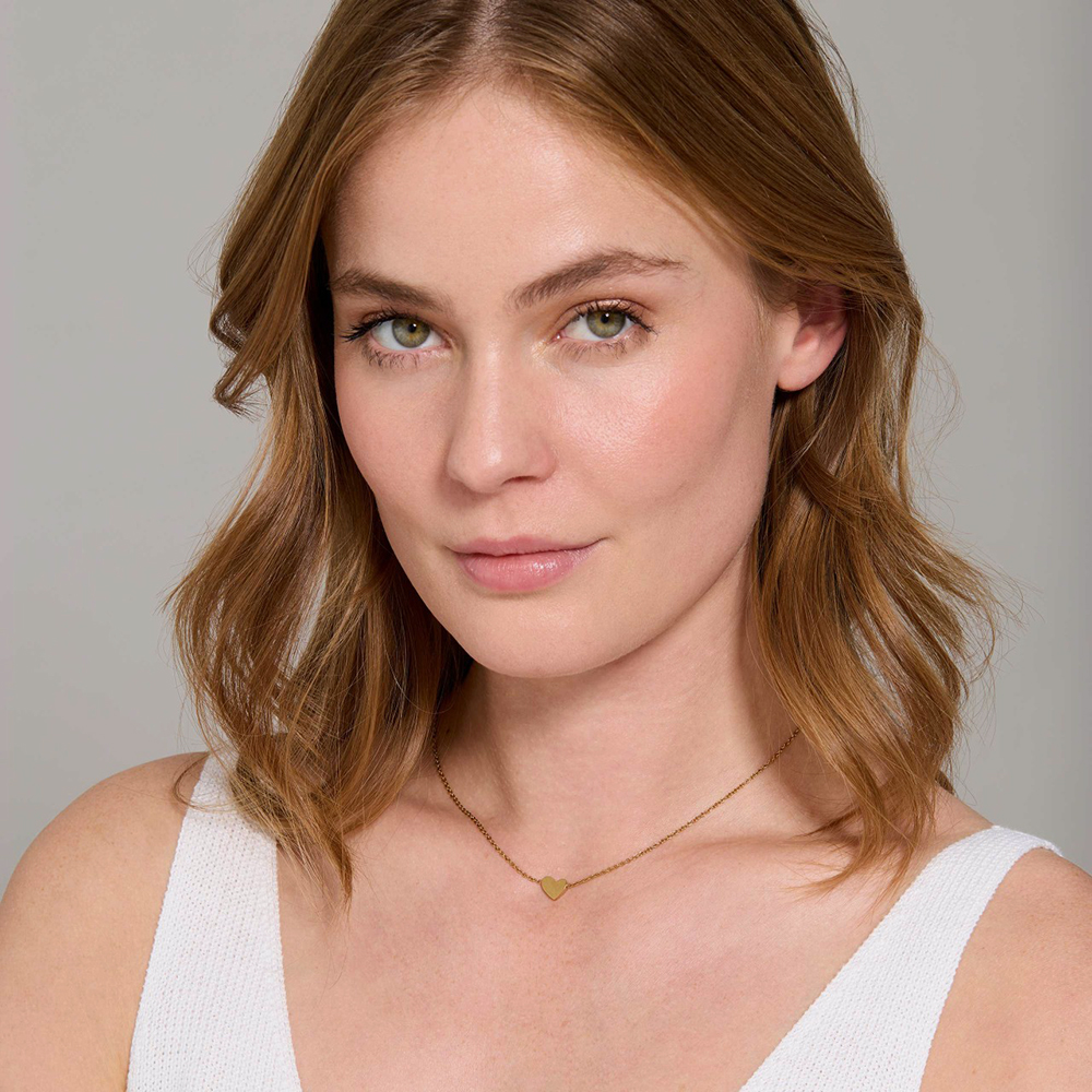 Ogrlica u boji zlata sa sedefnim srcem S-XL