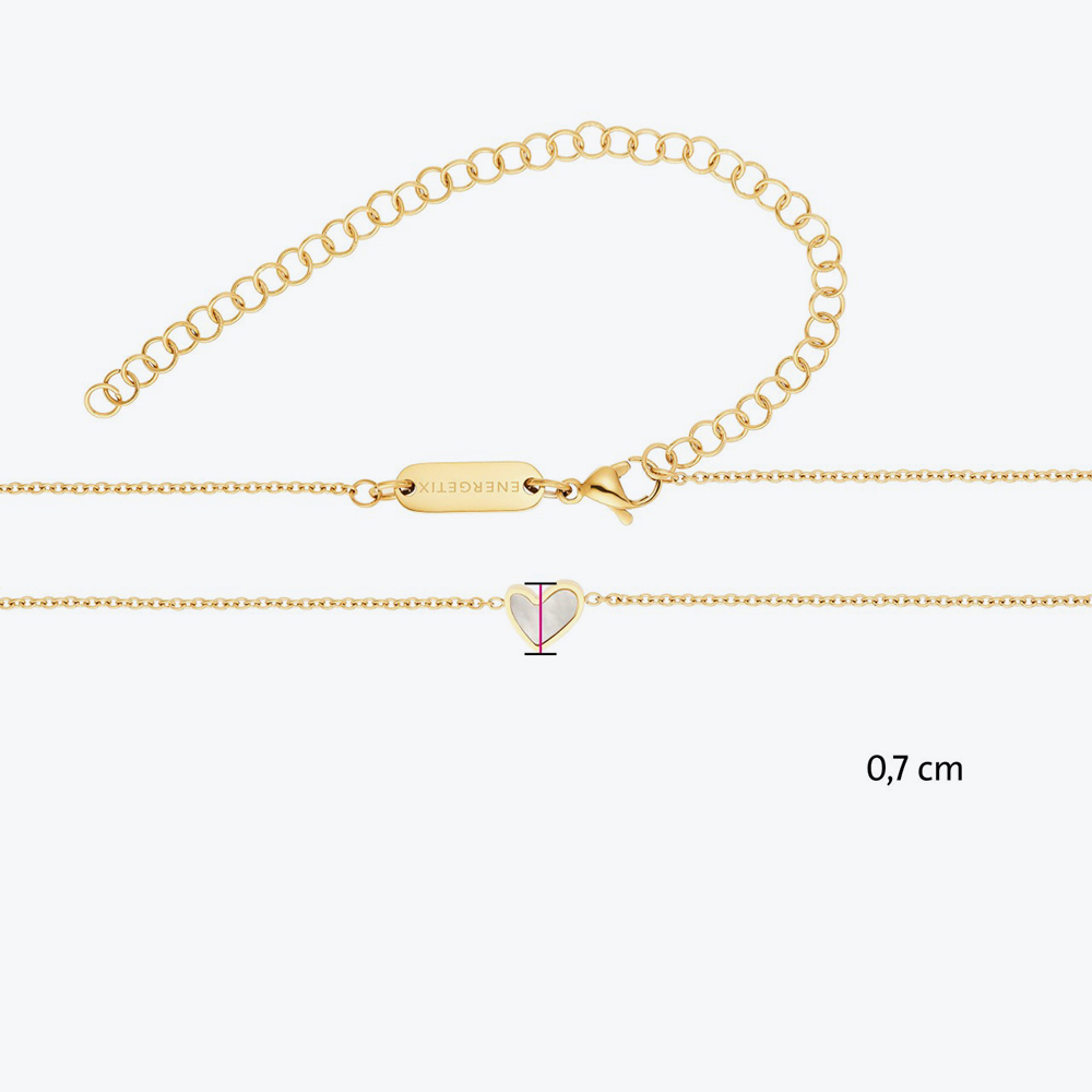 Ogrlica u boji zlata sa sedefnim srcem S-XL