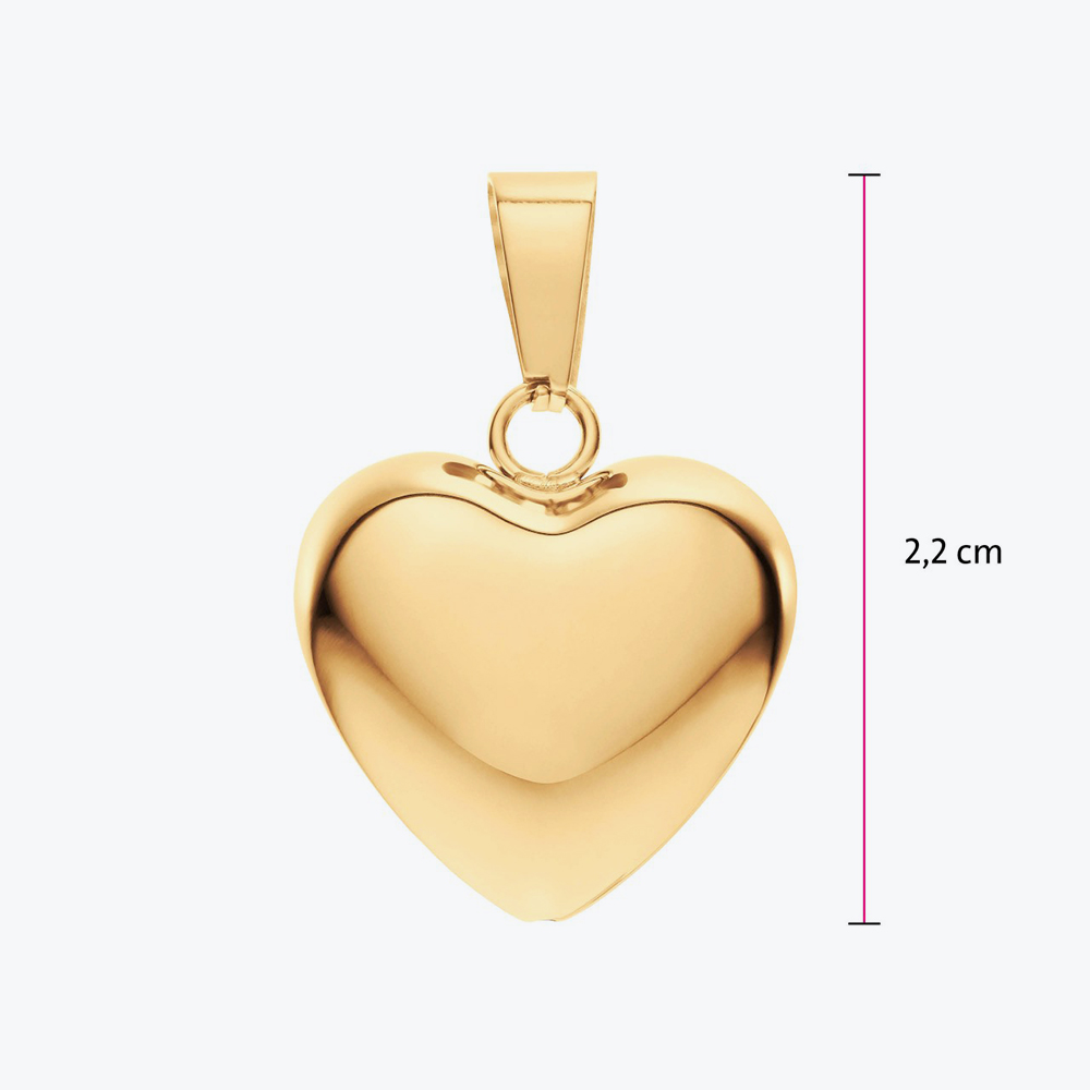 Pun privezak srce u zlatnoj boji sa magnetima