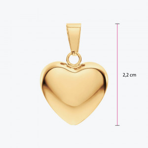 Pun privezak srce u zlatnoj boji sa magnetima