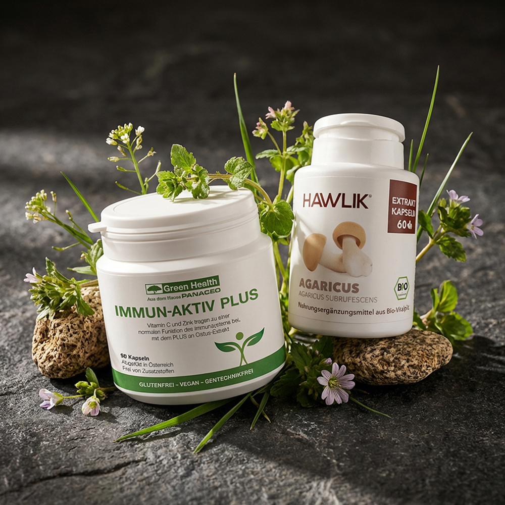 Set Organic Agaricus ektsrat kapusle+Immun Activ Plus kapsule