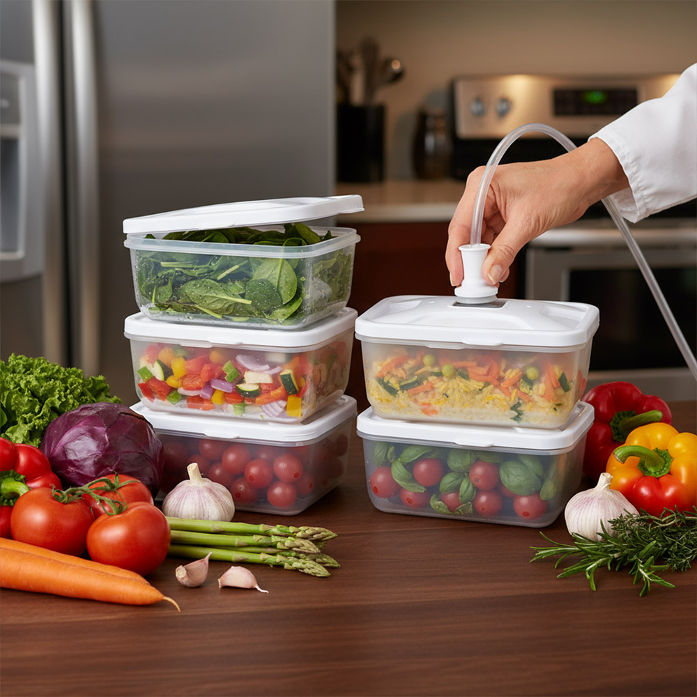 Kutija za vakuumiranje bela 600 ml (2 komada)