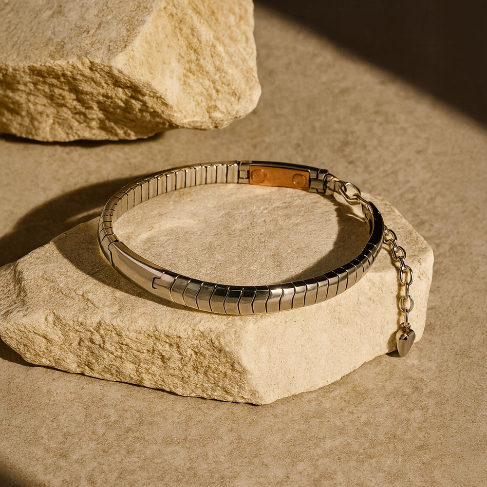 Nanogica od nerđajućeg čelika u ševron dizajnu sa bakrom M-L