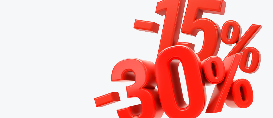 Jednokratnom kupovinom 
do trajnog popusta od 15% i 30%